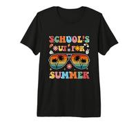 Retro Groovy School è Fuori per i Bambini Insegnanti di Laurea Estiva Maglietta Premium