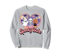 Retro Groovy Spooky Babe Carino Halloween Crew Felpa