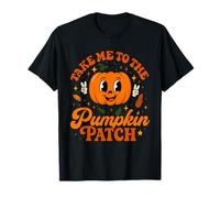 Retro Groovy Take Me To The Pumpkin Patch Autunno Ringraziamento Maglietta