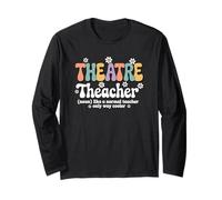 Retro Groovy Teatro Insegnante Dramma Recitazione Stage Arts School Maglia a Manica