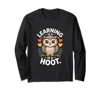 retrò Gufo Apprendimento È Un Hoot Vintage Educazione Maglia a Manica