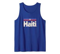 Retro Haiti Bandiera Haiti Caraibi Blu Ayiti Canotta