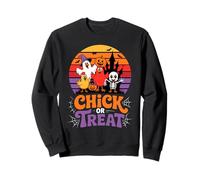 Retro Halloween Chick Or Treat Pollo Fantasma Felpa
