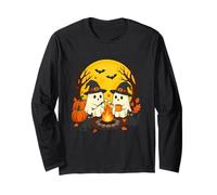 Retro Halloween Ghost Stories Divertente Campeggio Spooky Stagione Maglia a Manica