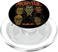 Retrò Halloween Mostri Videogioco Mummia Gatto Lupo Mannaro PopSockets PopGrip per MagSafe