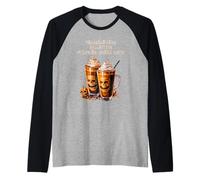 Retro Halloween Ringraziamento Zucca Spice Lattes Maglia con Maniche Raglan