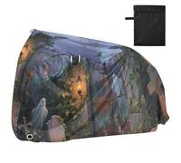 Retro Halloween White Castle impermeabile Bike Covers Outdoor con fori di bloccaggio Indoor Outdoor Storage Mountain Bike Cover Adatto per la maggior parte dei kit para