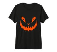 Retro Halloween Zucca Arancione Jack O Lanterna Grinning Face Maglietta Premium
