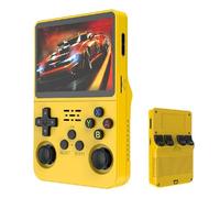 Retro Handheld Game Console, Portable Video Game Console with Built-in 20,000+ Games, 64/128GB TF Card,3.5 in HD Screen,3500mAh Battery, Linux System, 30+ Emulators (Yellow, 128G)