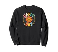 Retro Happy Day Smiling Flower Vintage Groovy 70s Felpa