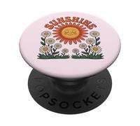 Retro Happy Day Smiling Flower Vintage Groovy 70s PopSockets PopGrip Adesivo