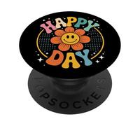 Retro Happy Day Smiling Flower Vintage Groovy 70s PopSockets PopGrip Adesivo