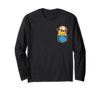Retro Happy Face Indossare Trucker Hat Peeking from Pocket Fun Maglia a Manica