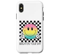 Retro Happy Face Peace Cute Smile Face Illumina il divertimento della giornata Custodia per iPhone X/XS