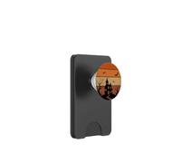 Retro Haunted House Halloween Spettrale Tramonto Pipistrelli PopSockets PopWallet per MagSafe