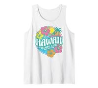 Retro Hawaii Aloha Surf Club Tropical Ibisco Flower Beach Canotta