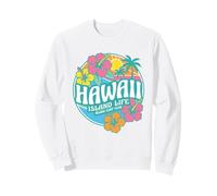 Retro Hawaii Aloha Surf Club Tropical Ibisco Flower Beach Felpa