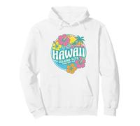 Retro Hawaii Aloha Surf Club Tropical Ibisco Flower Beach Felpa con Cappuccio