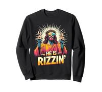 Retrò He Is Rizzin Funny Jesus Has Rizzen Easter Felpa