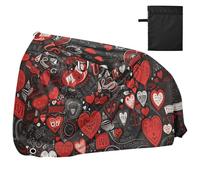 Retro Heart Love San Valentino impermeabile Bike Cover Outdoor con fori di bloccaggio Anti polvere pioggia neve UV Storage Copertura Pioggia Adatto per la maggior parte capa para motocicleta