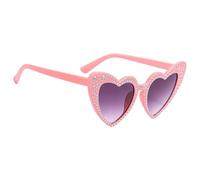 Retro Heart Shades - Rhinestone Winged Eyewear, Trendy sparkles Glasses