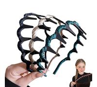 Retro High Skull Pearl Headband, 2/3PCS Cranium Artificial Vintage Tall Skull Pearl Headband, Bridal Hair Hoops Rhinestones Fashion Hair Hoops Accessories for Women Girls (3PCS-C)