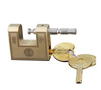 Retro Horizontal Key Padlock,Heavy Copper Safety Lock,3 Keys,Width 50mm60mm70mm(Copper,60x50mm)