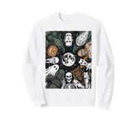 Retro Horror Mostri Halloween Notte Felpa