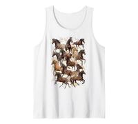 Retro Horse Montage per Le Ragazze Che Amano Pony Cavaliere Cavalli Canotta