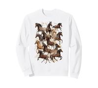 Retro Horse Montage per Le Ragazze Che Amano Pony Cavaliere Cavalli Felpa