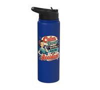 Retro Humor Calm Down We will make it look like an incident Stainless Steel Insulated Water Bottle