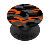 Retro Hunter Safety Orange Camo Vintage Nero Camouflage PopSockets PopGrip Adesivo
