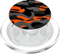 Retro Hunter Safety Orange Camo Vintage Nero Camouflage PopSockets PopGrip per MagSafe