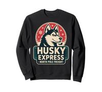 Retro Husky Christmas - Squadra di Slitta del Polo Nord Felpa