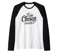 Retro I Am Chosen - Fede ispiratrice Motivazione Cristiana Maglia con Maniche Raglan