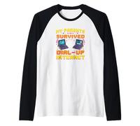 Retro I Miei Genitori Sono sopravvissuti a Internet Maglia con Maniche Raglan