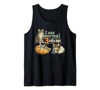 Retro I Was Normal 3 Cats ago Humorous Cat Lovers Owners Canotta