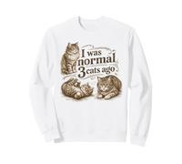 Retro I Was Normal 3 Cats ago Humorous Cat Lovers Owners Felpa