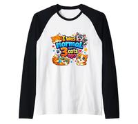 Retro I Was Normal 3 Cats ago Humorous Cat Lovers Owners Maglia con Maniche Raglan
