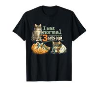 Retro I Was Normal 3 Cats ago Humorous Cat Lovers Owners Maglietta