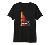 Retro Idaho Falls ID State Map novità Grafica Souvenir Maglietta Premium