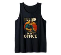 Retro I'll Be in My Office Funny Carpenter Falegnameria Uomo Canotta