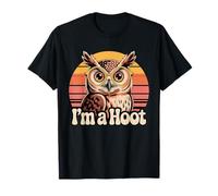 Retro I'm A Hoot Owl Bird Lover Barzellette Sarcastiche Gufo Divertente Maglietta