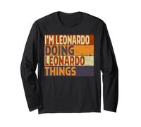 Retro I'm Leonardo Doing Leonardo Things Divertente Scherzo di Compleanno Maglia a Manica