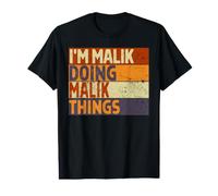Retro I'm Malik Doing Malik Things Divertente Scherzo di Compleanno Maglietta con Stampa Grafica Economica