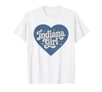 Retro Indiana Cuore Home Pride Indiana Girl Maglietta