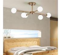 retrò Industriale E27 Plafoniera in Vetro LED Luce Bianca-6 Teste Lampadario Minimalista Lampada a Sospensione per Cucina Isola Sala da Pranzo Decorazione Soggiorno