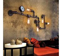 Retro Industriale Lampada Parete Nostalgia Epoca Applique Della Lampada Tubo Acqua E27*5 Metallo Luci Pendenti Metallo Appeso Camera Letto Studio Illuminazione Ciondolo Bar Restaurant Cafe Lampadario