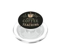 Retro Insegnante Caffè Battito Cuore Classe Umorismo Vibe PopSockets PopGrip per MagSafe