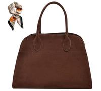 Retro - Inspired Suede Tote Bag for Women - Fashionable Shoulder and Top - Handle Handbag for Every Occasion (Brown, Small)